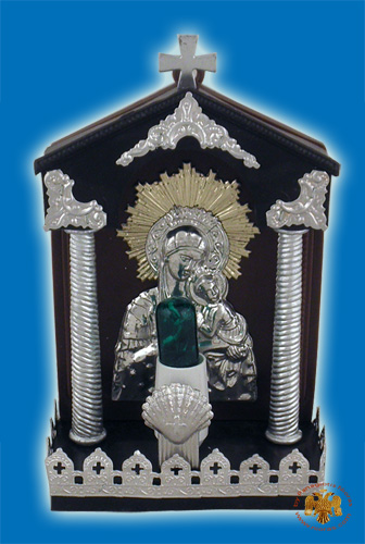 Traditional Orthodox Iconostasis with Lamp D Plastic Theotokos Icon